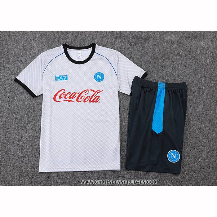 Chandal del Napoli 25-26 Manga Corta Blanco - Pantalon Corto